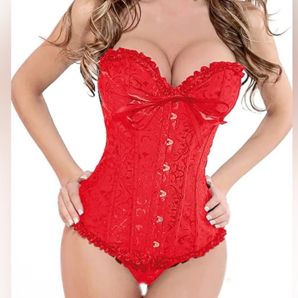 EVAbaby Women Sexy Floral Boned Corset Overbust Body Shaper Bustier NWT